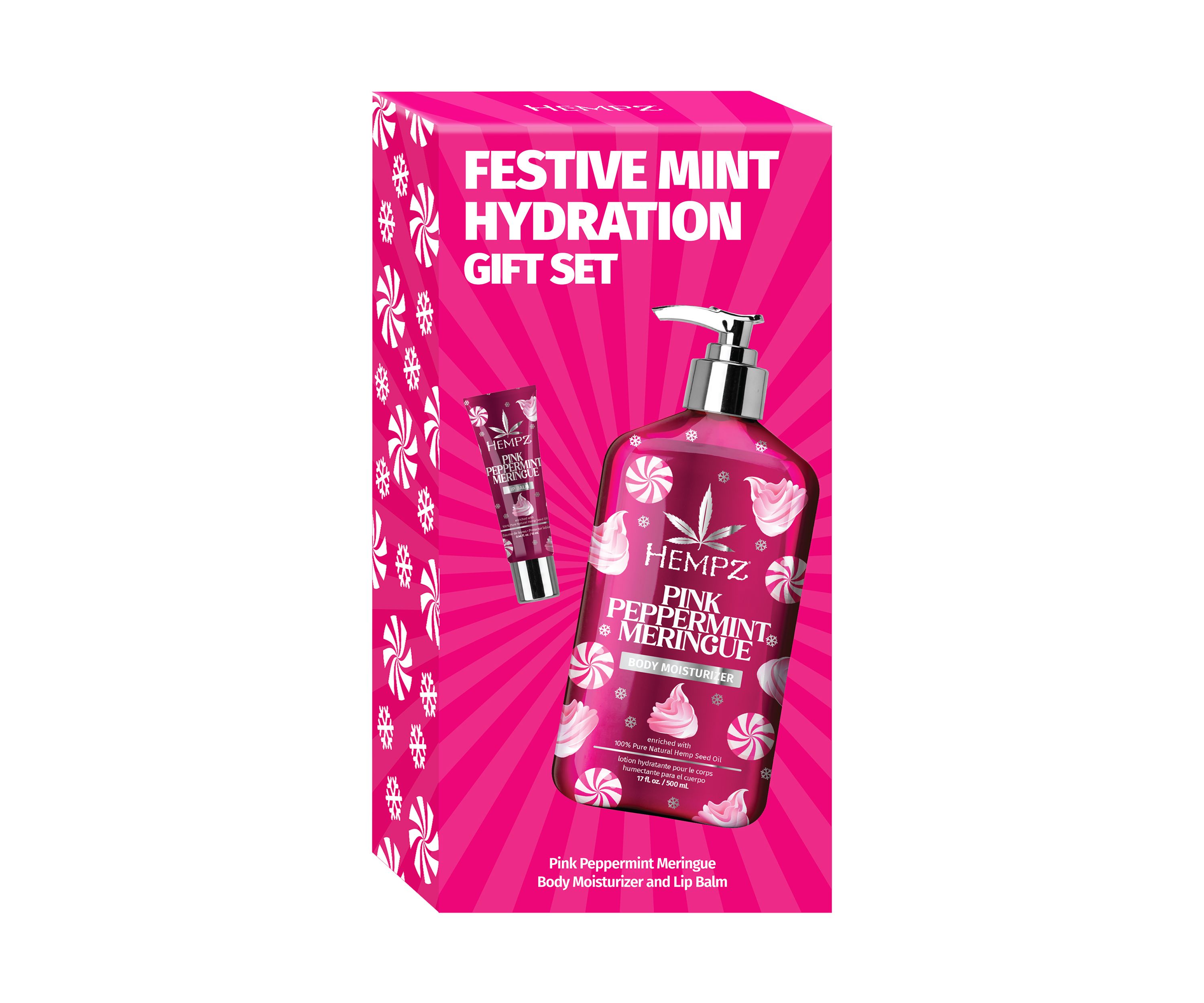 Festive Mint Hydration - Pink Peppermint Meringue Gift Set
