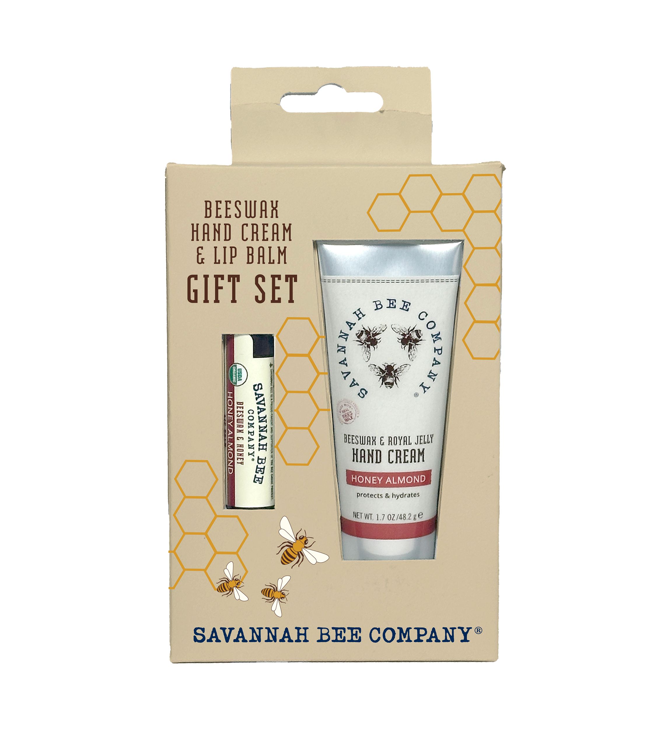 Beeswax Hand Cream & Lip Balm Gift Set - Honey Almond
