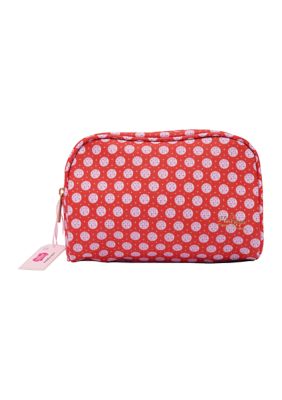 The Vintage Cosmetic Company Faux Leather Makeup Bag, Red