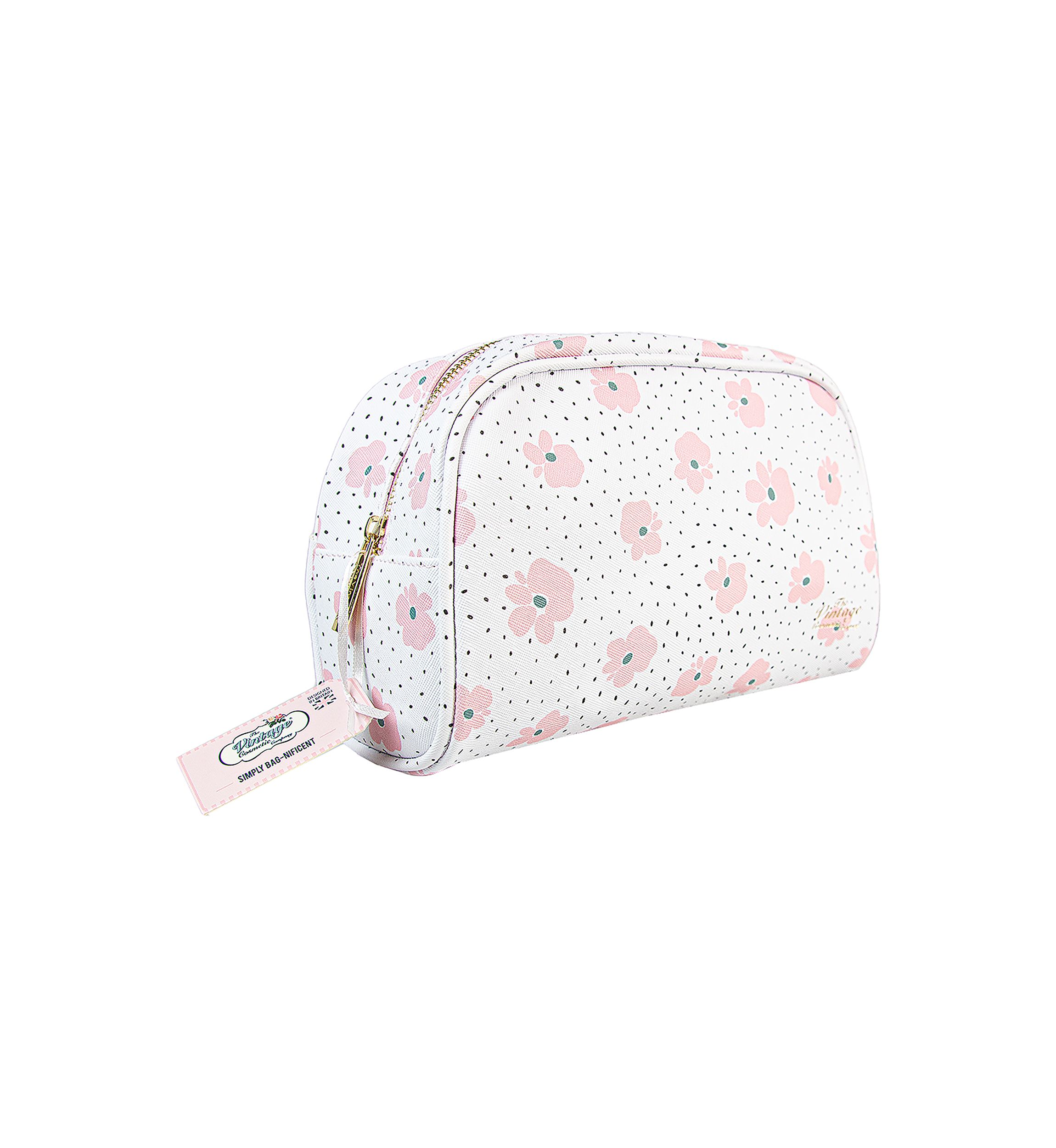 Floral Faux Leather Cosmetic Bag