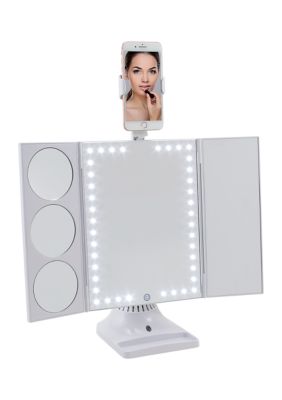 LED Mirror with Phone Holder and Speaker 