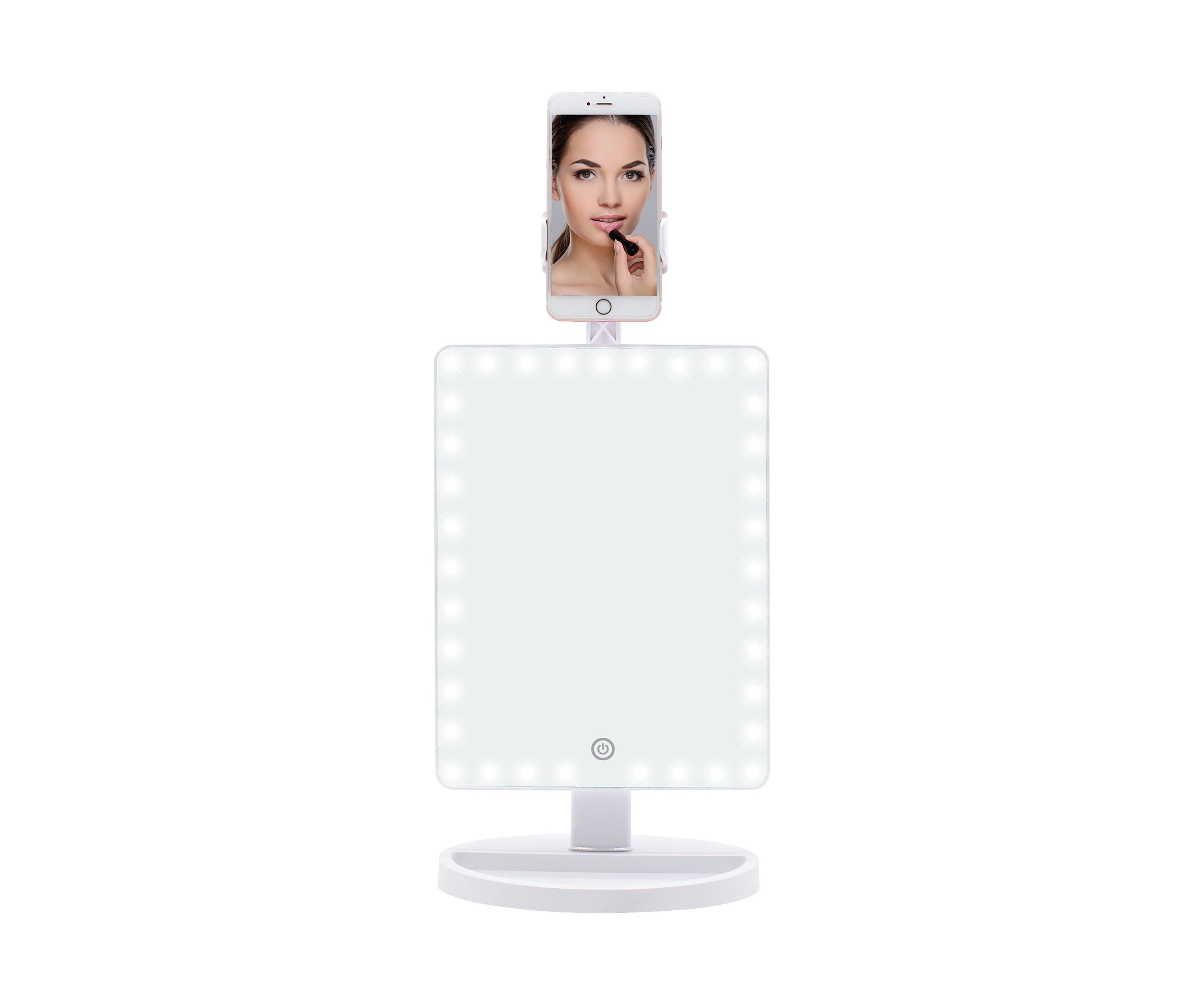 LED Mirror + Phone Holder
