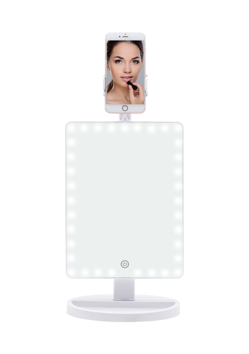 LED Mirror + Phone Holder