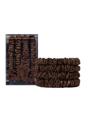 Slip Pure Silk Back to Basics Skinny Scrunchies, Dark Brown