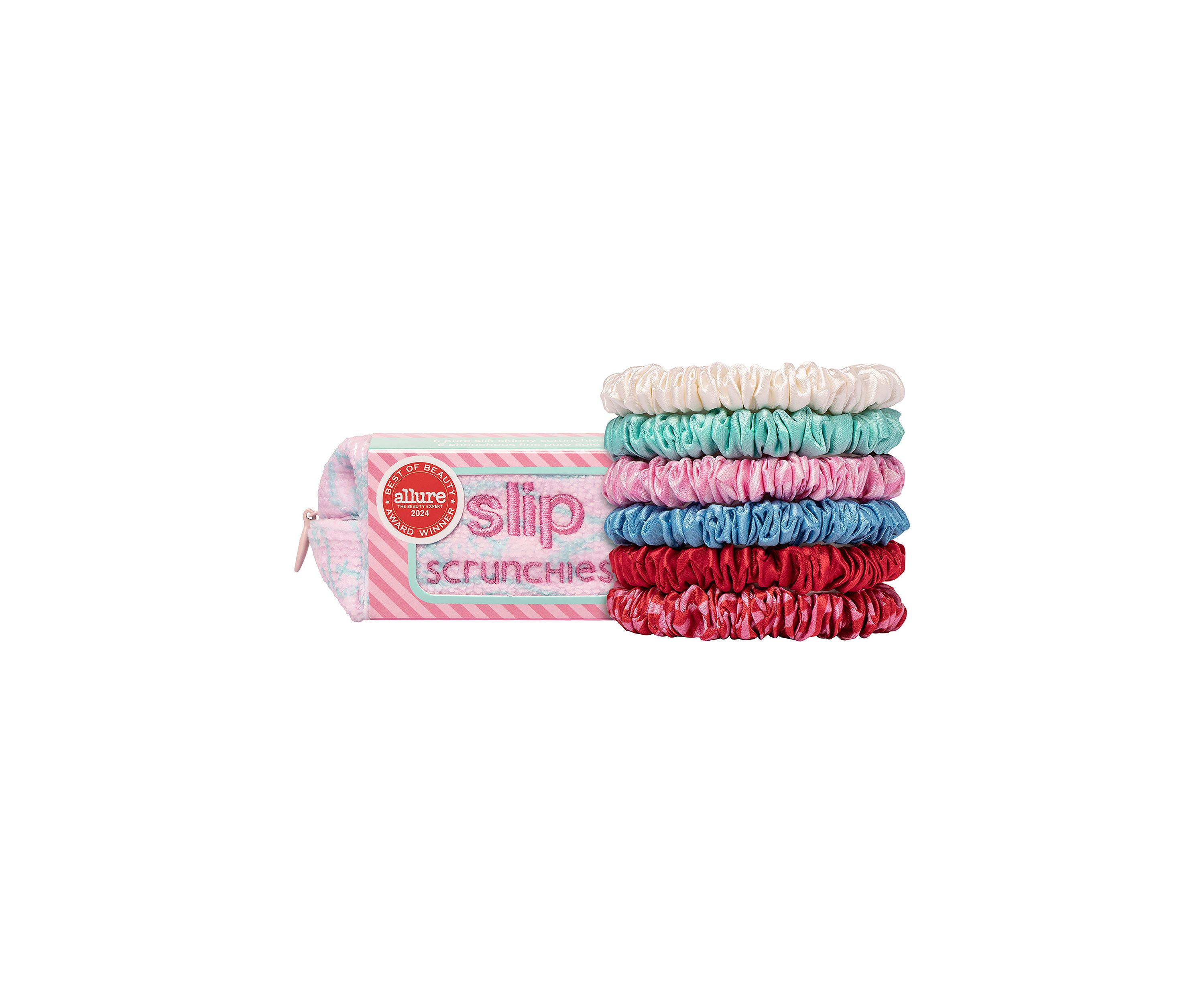 Pure Silk Skinny Scrunchies with Complimentary Pouch
