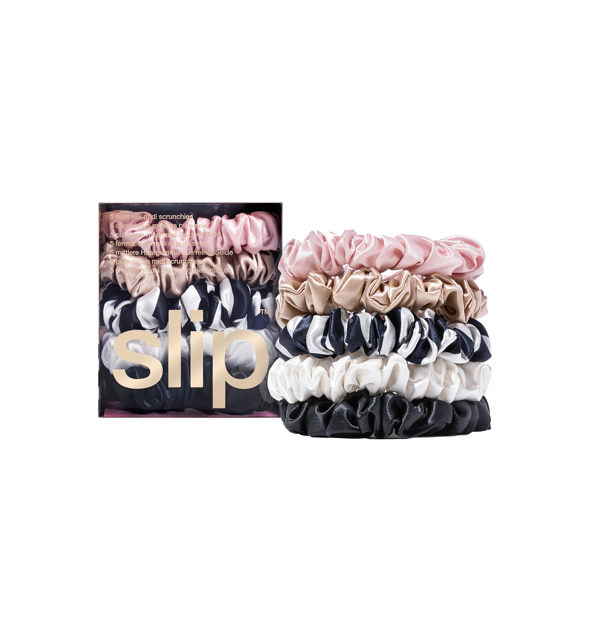 Pure Silk Midi Scrunchies - Multi
