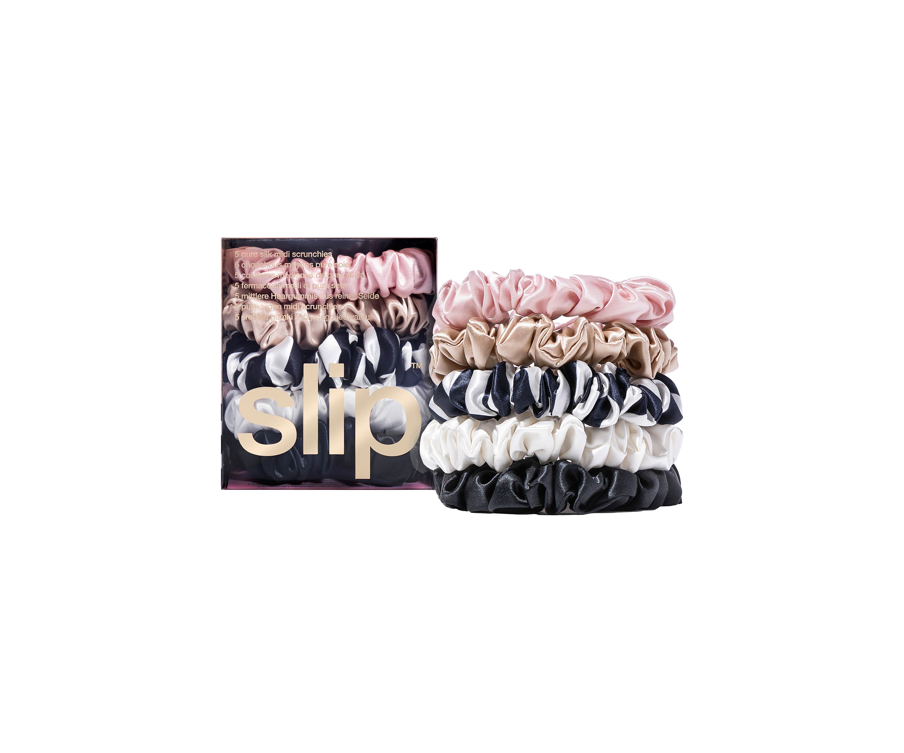 Pure Silk Midi Scrunchies - Multi
