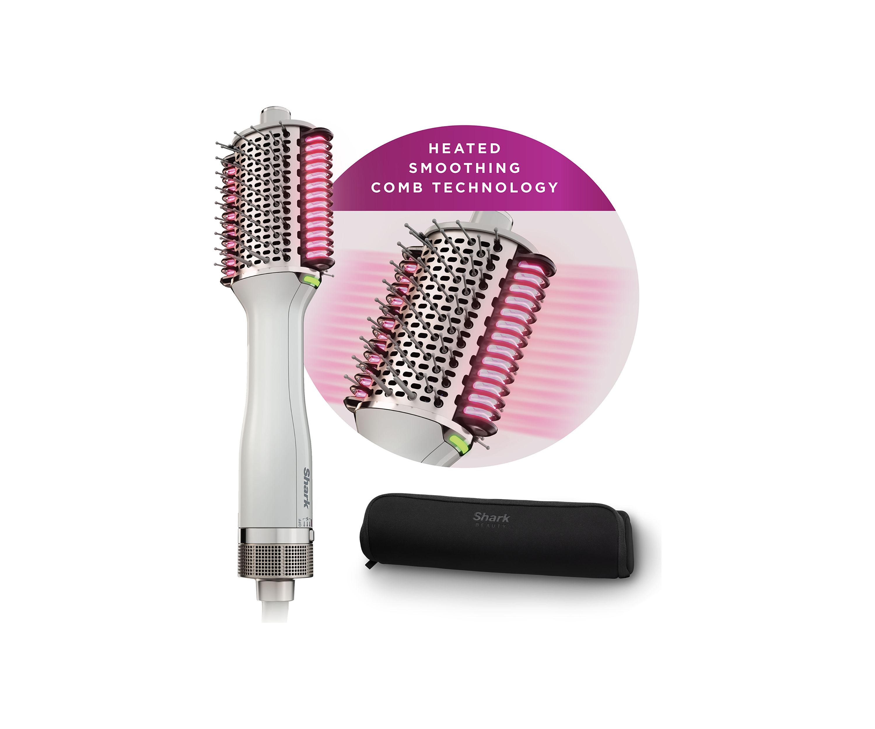 SmoothStyle™ Heated Comb & Blow Dryer Brush With Storage Bag