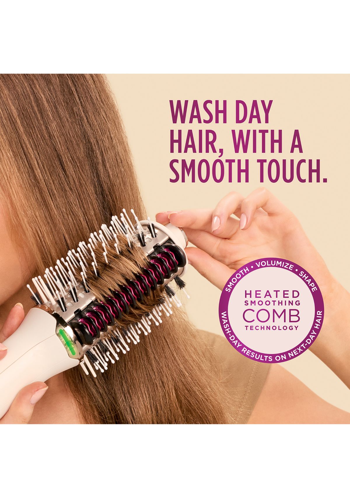 SmoothStyle™ Heated Comb & Blow Dryer Brush With Storage Bag