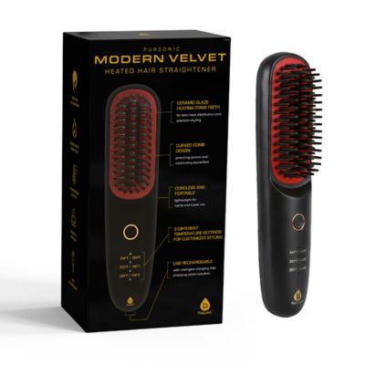 Pursonic Modern Velvet Heated Hair Straightener, Black