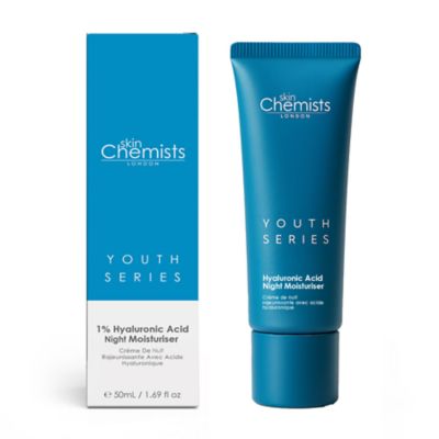 skinChemists 1% Hyaluronic Acid Anti-Aging Night Moisturizer 50ml, White