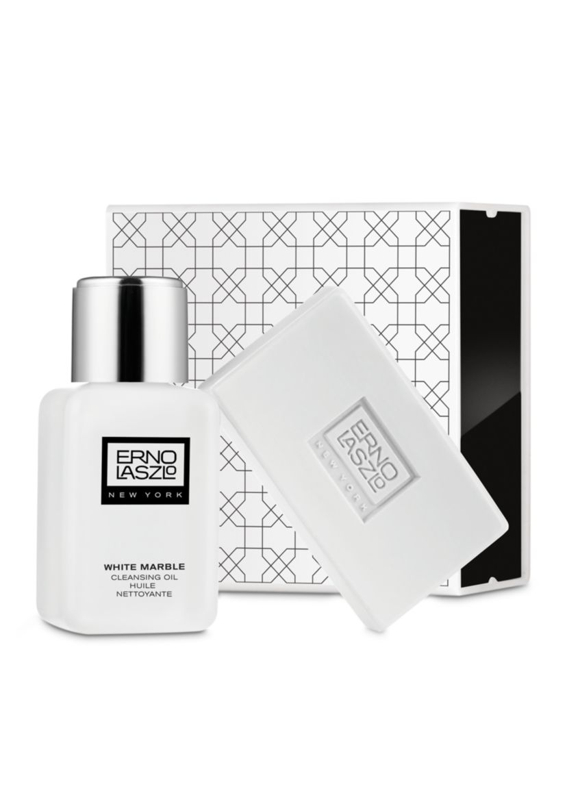White Marble Double Cleanse Travel Set