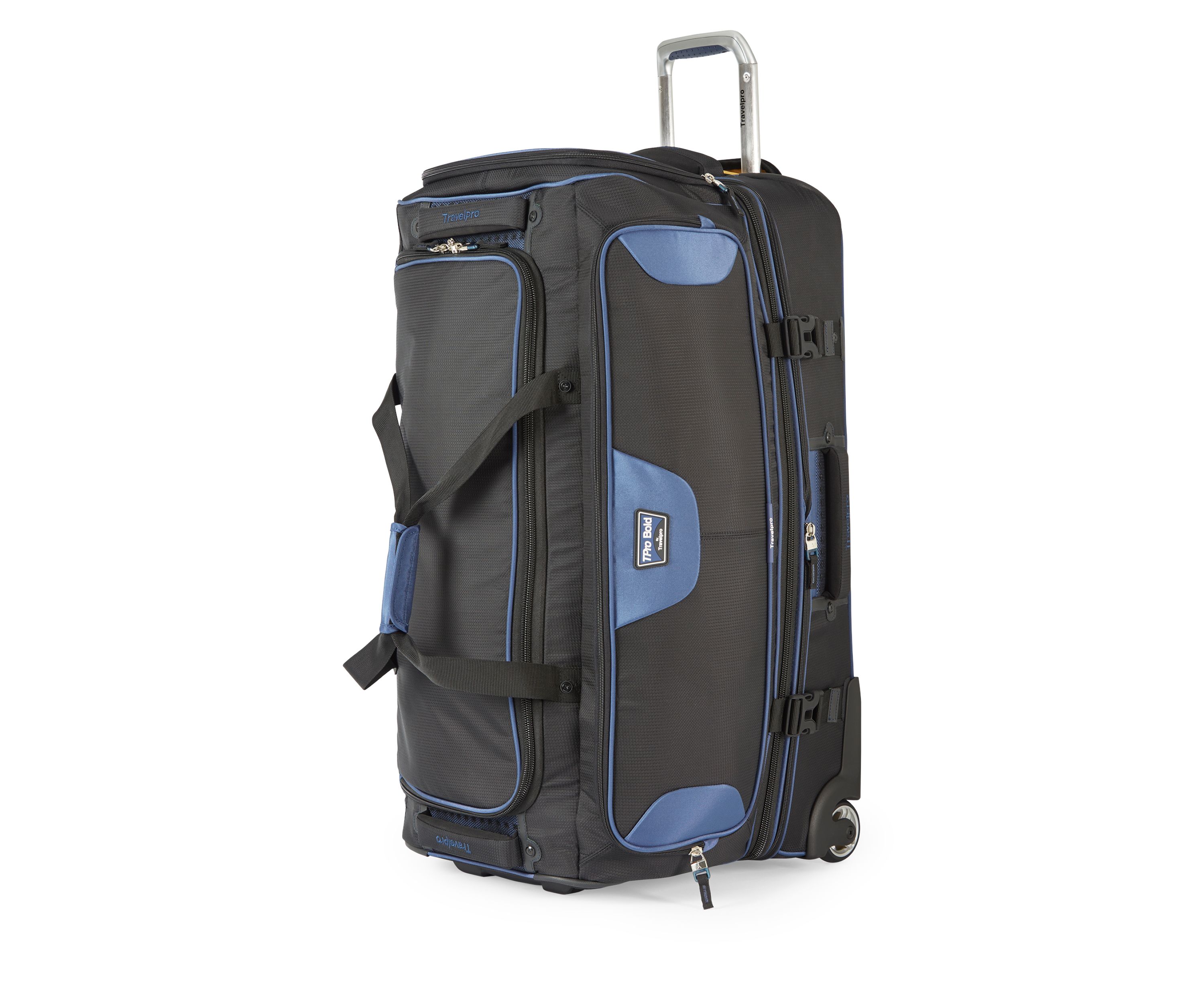 T-Pro Bold 2 30-Inch Drop Bottom Rolling Duffel -Black/Navy