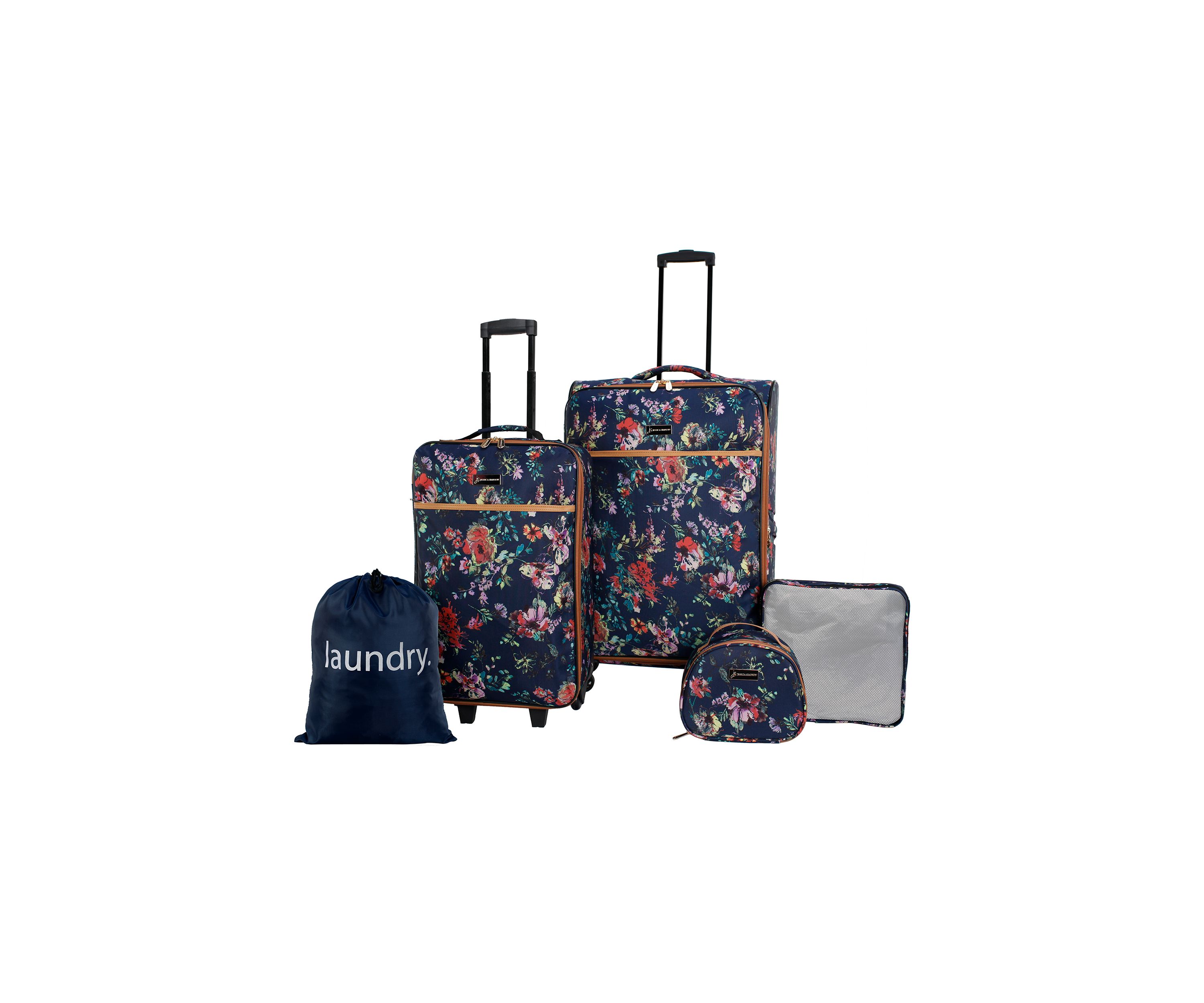 French Floral 5-Piece Luggage Set