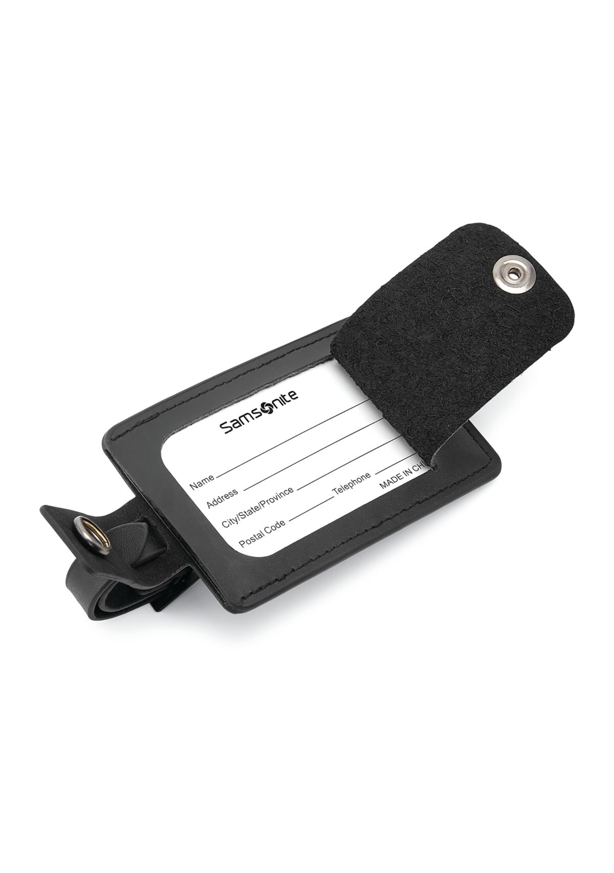Leather 2 Pack Black Luggage Tag