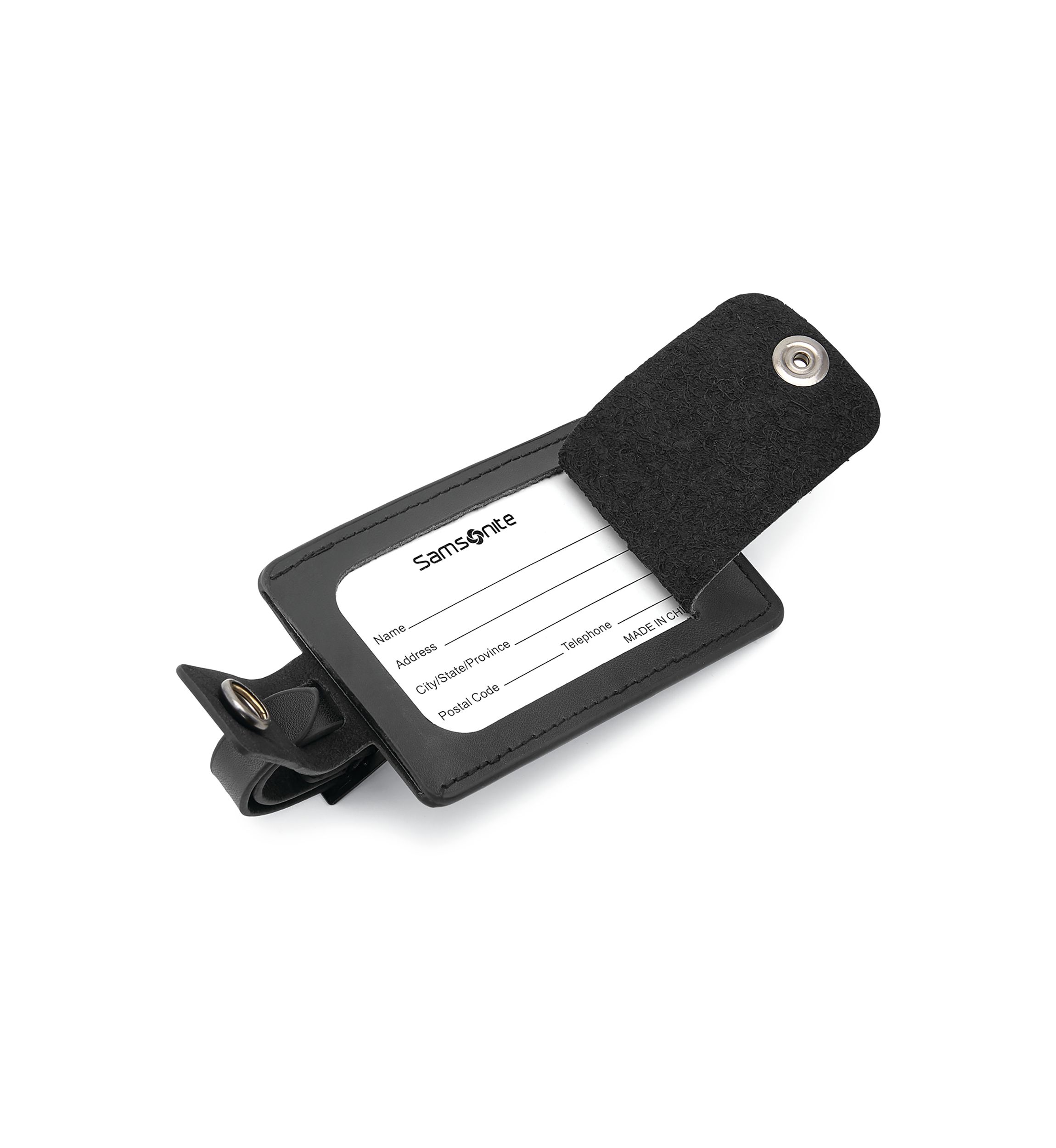Leather 2 Pack Black Luggage Tag