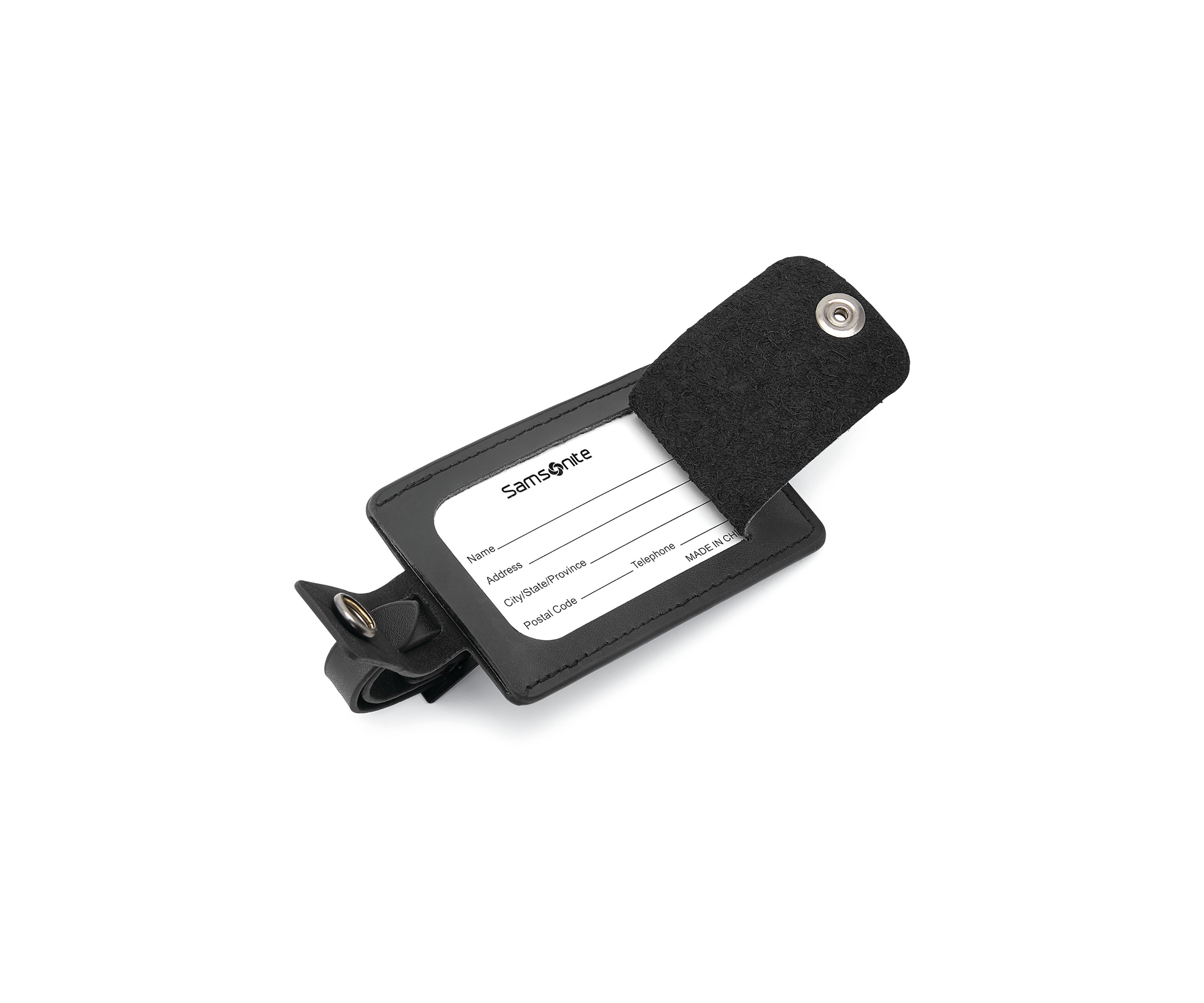 Leather 2 Pack Black Luggage Tag