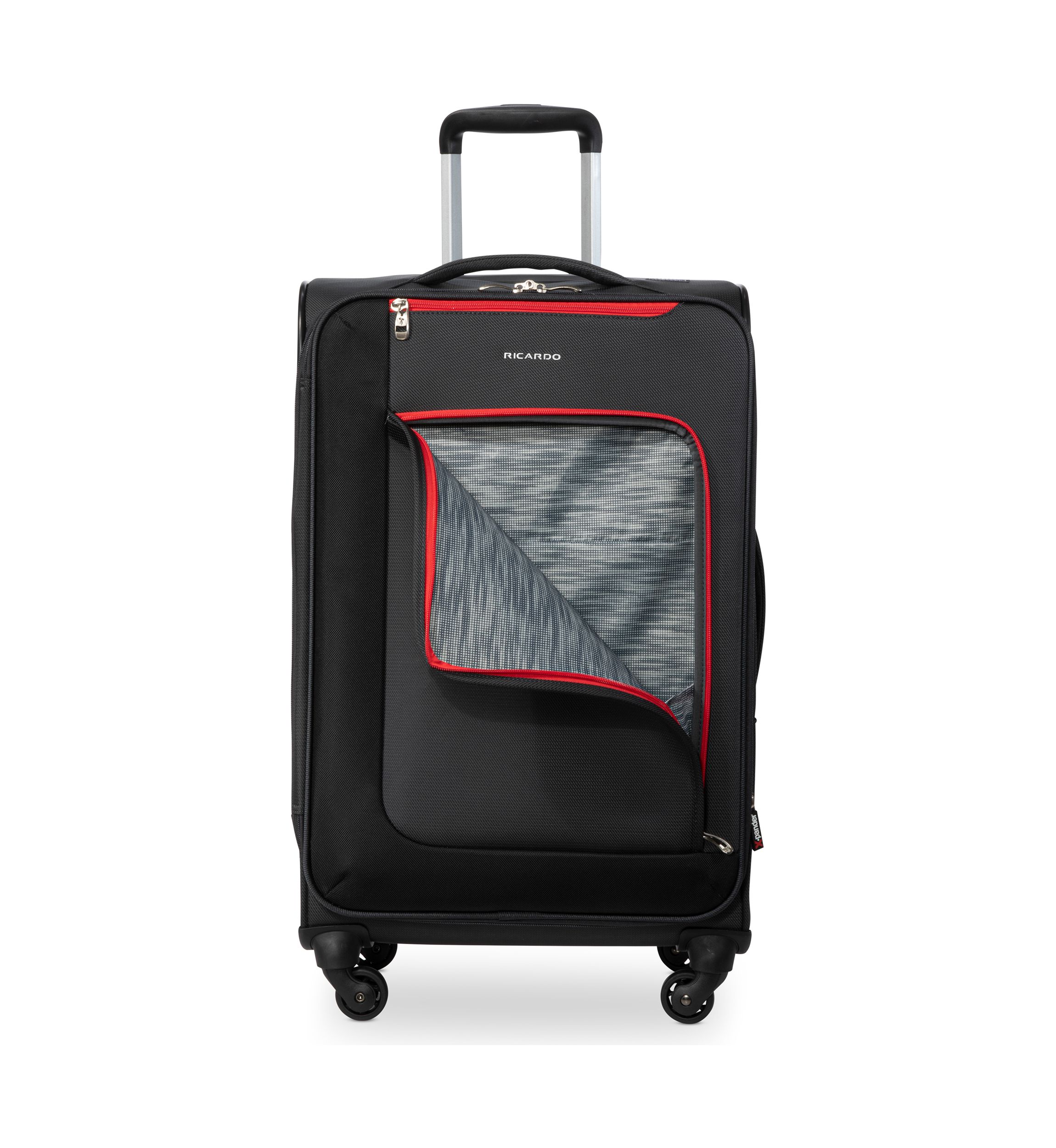 Belvista Soft Side Two Piece Travel Set: 20" and 24" Black Spinner Cases