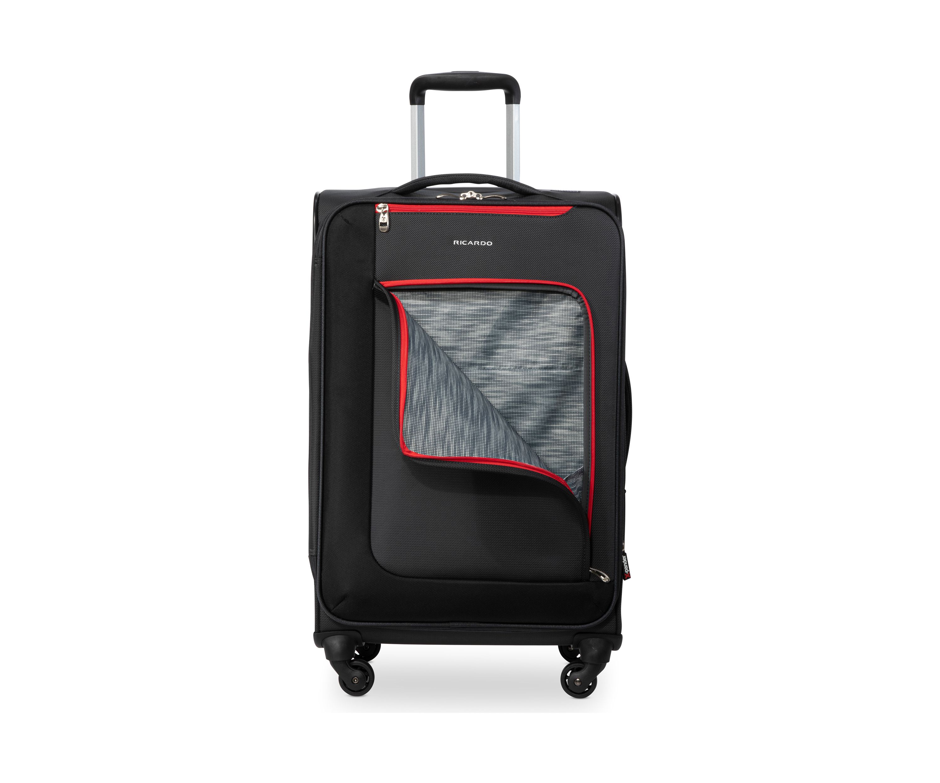 Belvista Soft Side Two Piece Travel Set: 20" and 24" Black Spinner Cases