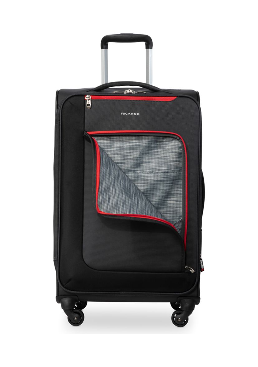 Belvista Soft Side Two Piece Travel Set: 20" and 24" Black Spinner Cases