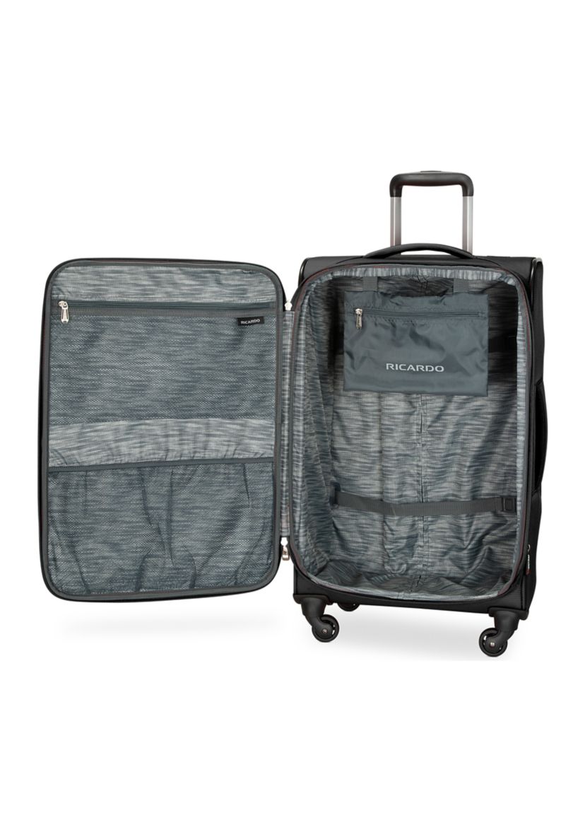 Belvista Soft Side Two Piece Travel Set: 20" and 24" Black Spinner Cases