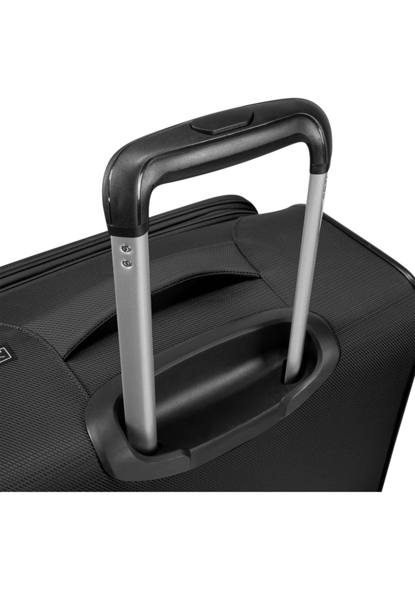 Belvista Soft Side Two Piece Travel Set: 20" and 24" Black Spinner Cases