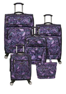 Ricardo Beverly Hills Mar Vista Spinner Luggage Collection Purple Paisley belk