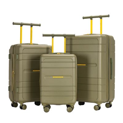 French Connection Saint Martin 3pc Wing-on Expandable Rolling Hardside Luggage Set, Sage