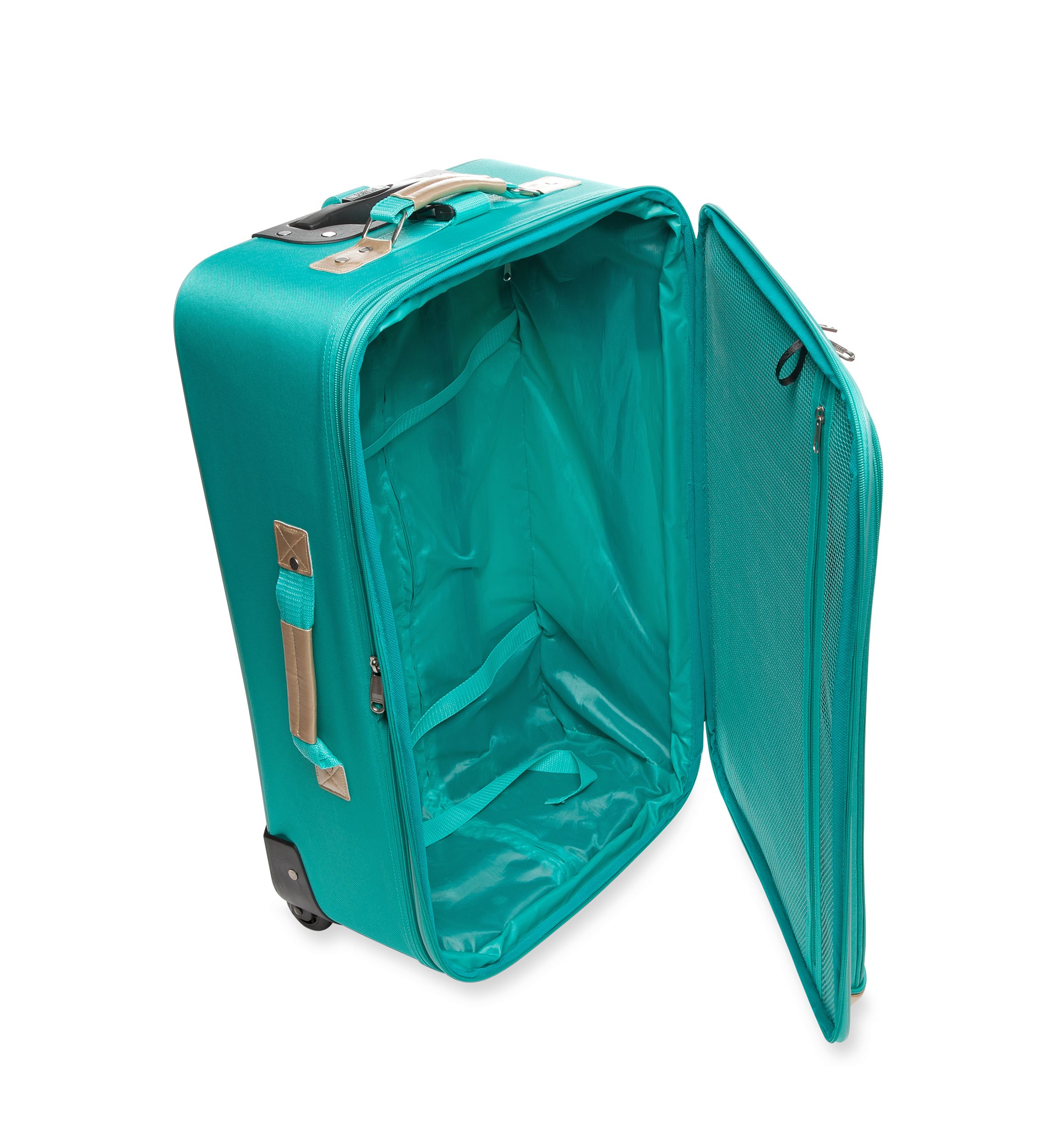 5-Piece Turquoise with Gold Trim Luggage Set