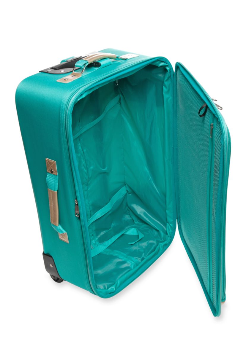 5-Piece Turquoise with Gold Trim Luggage Set