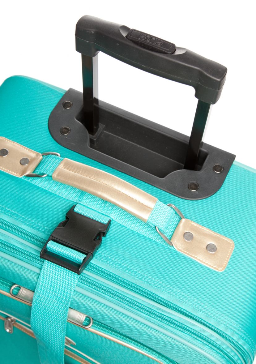 5-Piece Turquoise with Gold Trim Luggage Set
