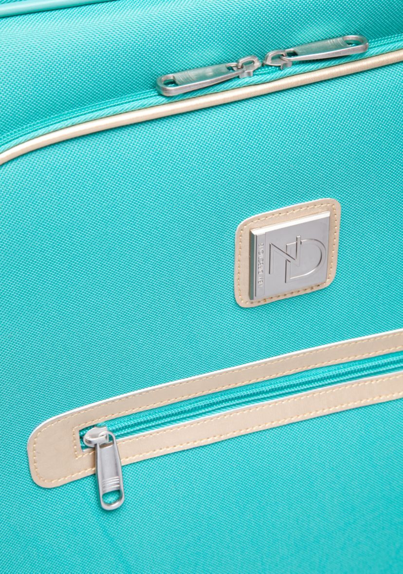 5-Piece Turquoise with Gold Trim Luggage Set