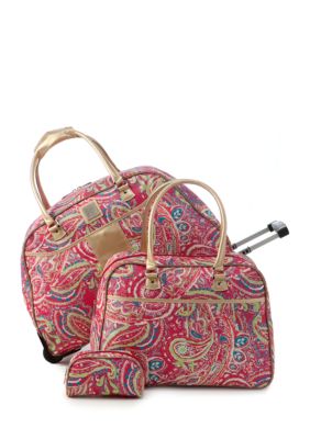 paisley print luggage