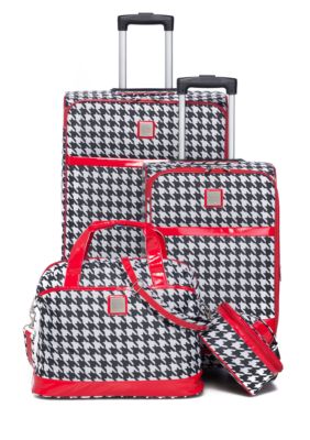 New Directions Jet Set Spinner 4 Piece Houndstooth Luggage Set belk