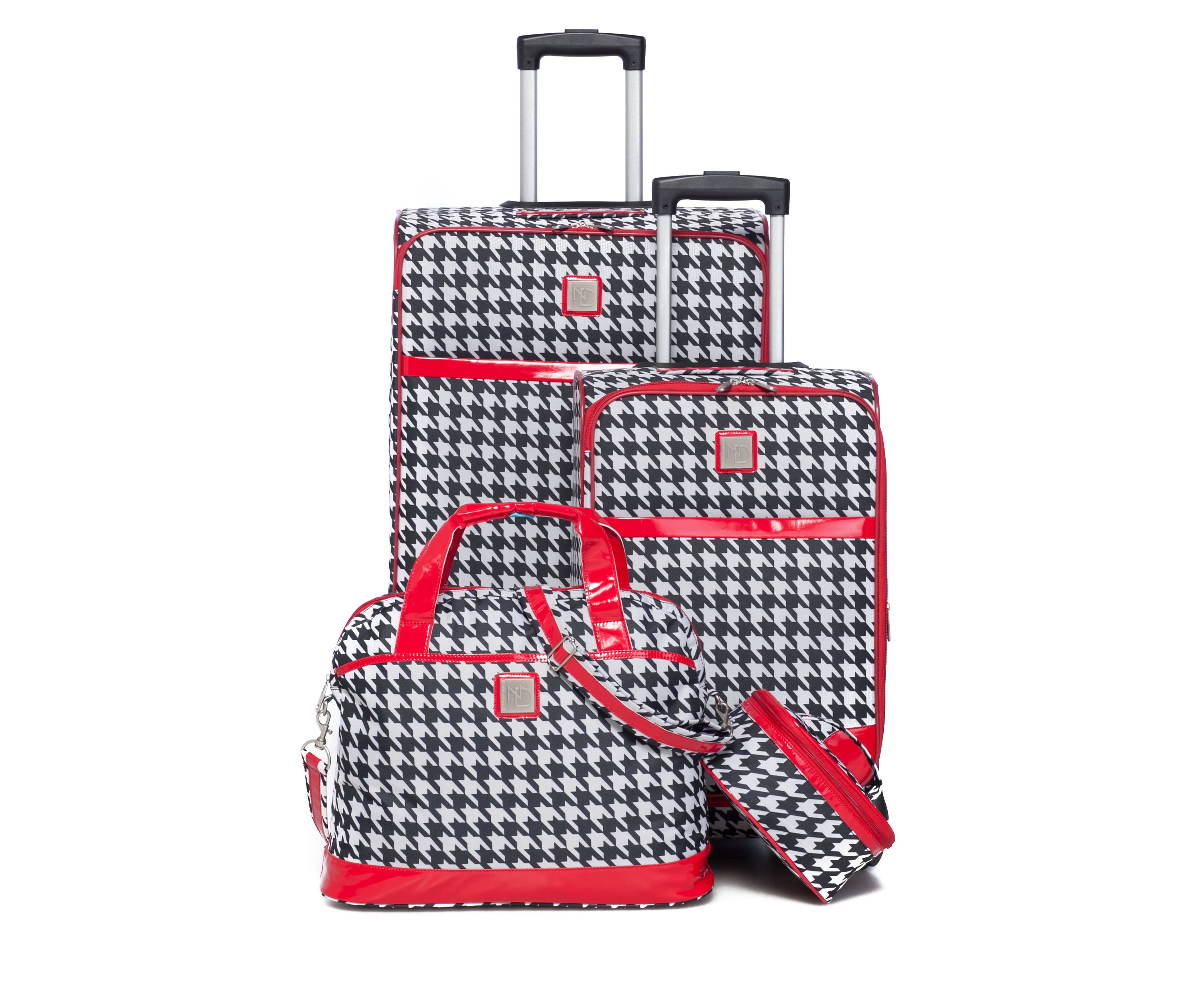 Jet Set Spinner 4-Piece Houndstooth Luggage Set
