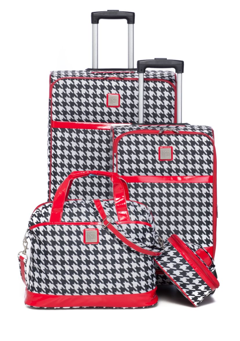 Jet Set Spinner 4-Piece Houndstooth Luggage Set