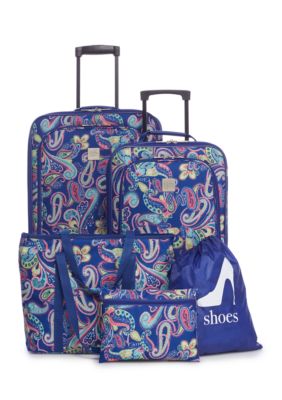 paisley print luggage