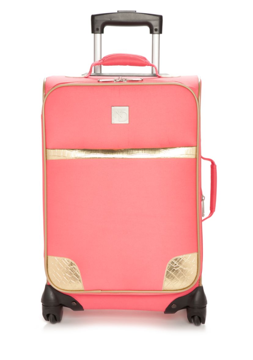 I Fly Free Coral Gold Croc Suitcase