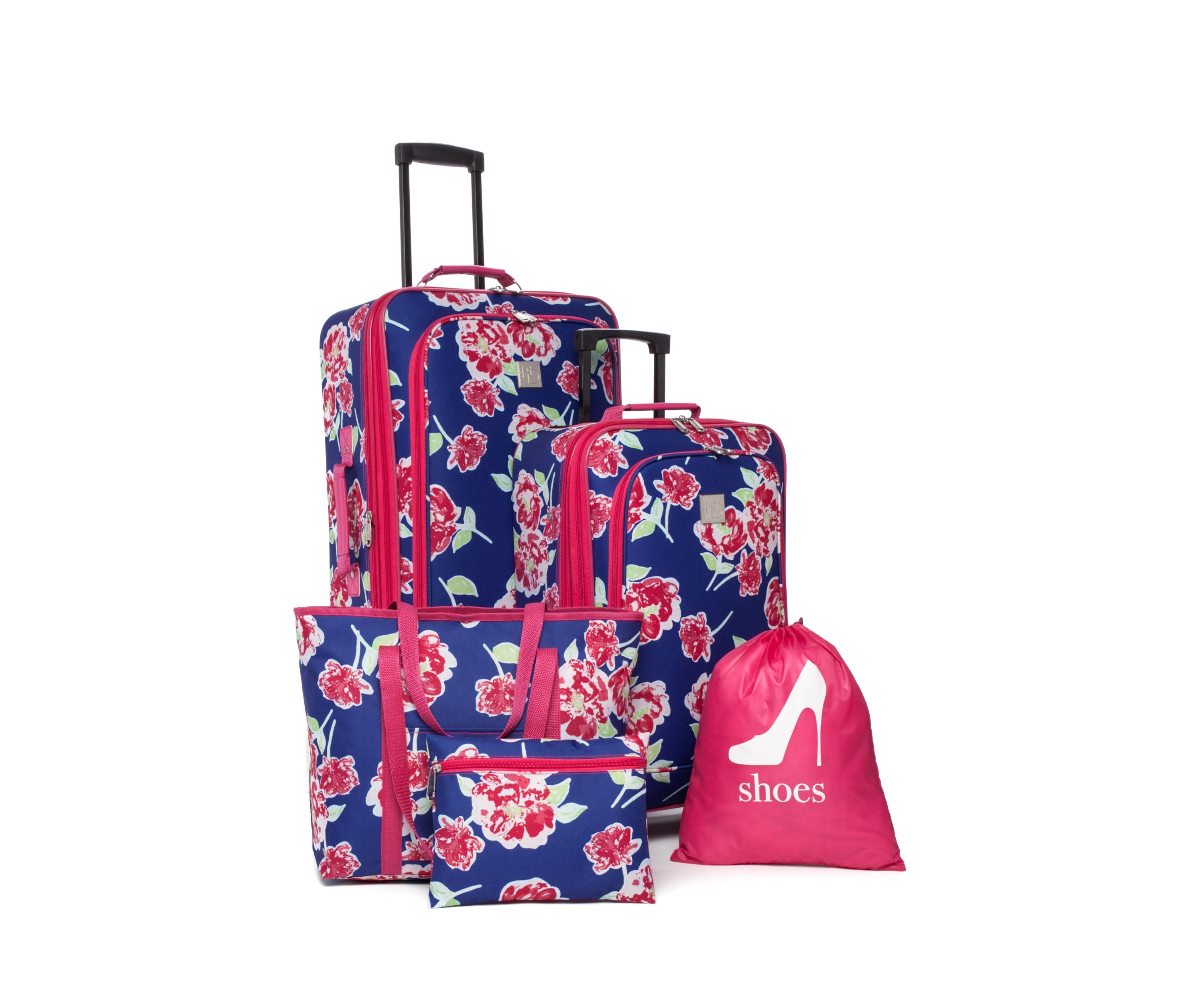 5-pc. Sophie Floral w/ Pink Trim