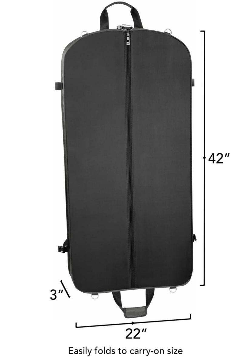 WallyBags 42" Premium Travel Garment Bag with Shoulder Strap