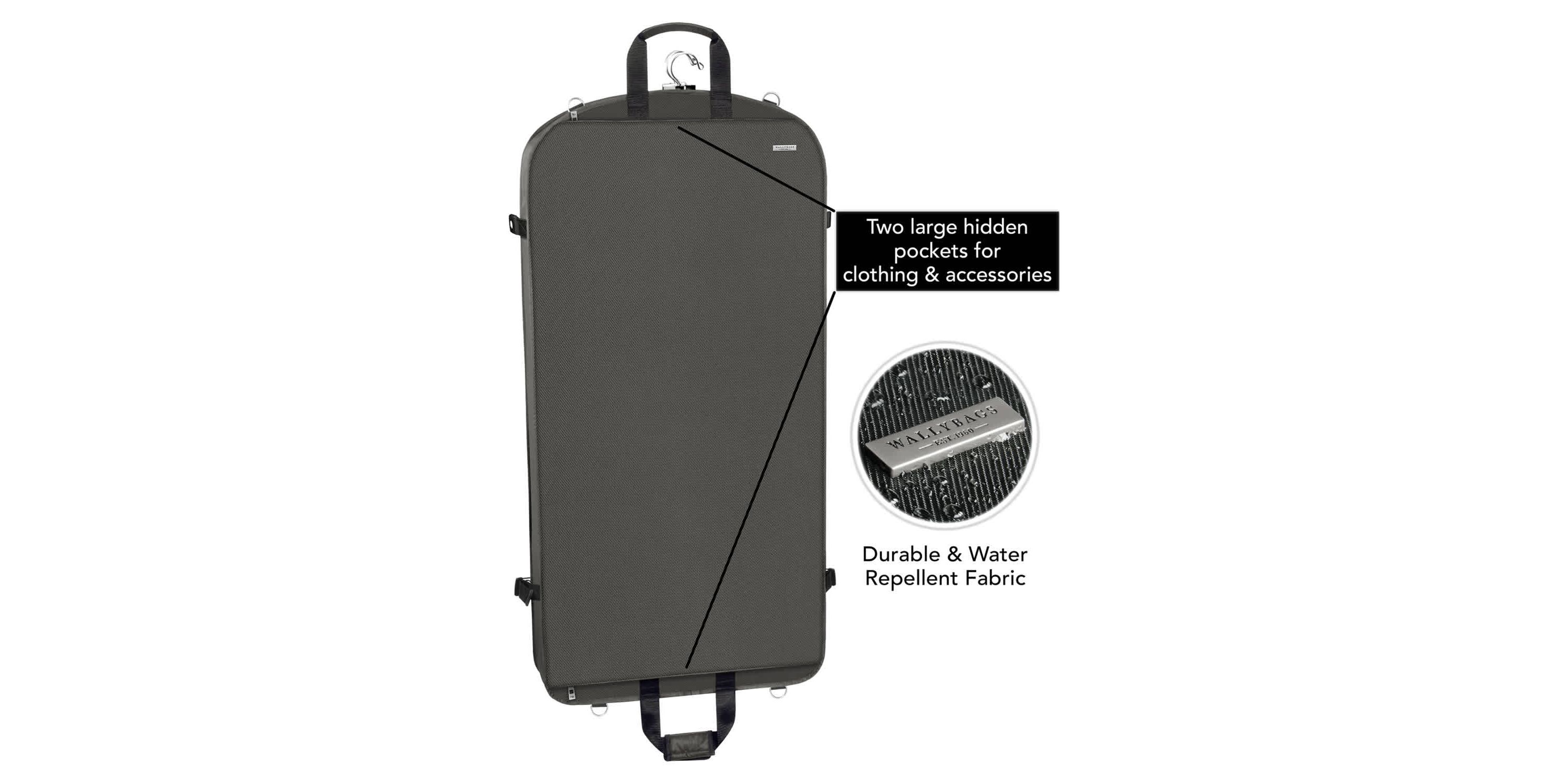 WallyBags 42" Premium Travel Garment Bag with Shoulder Strap