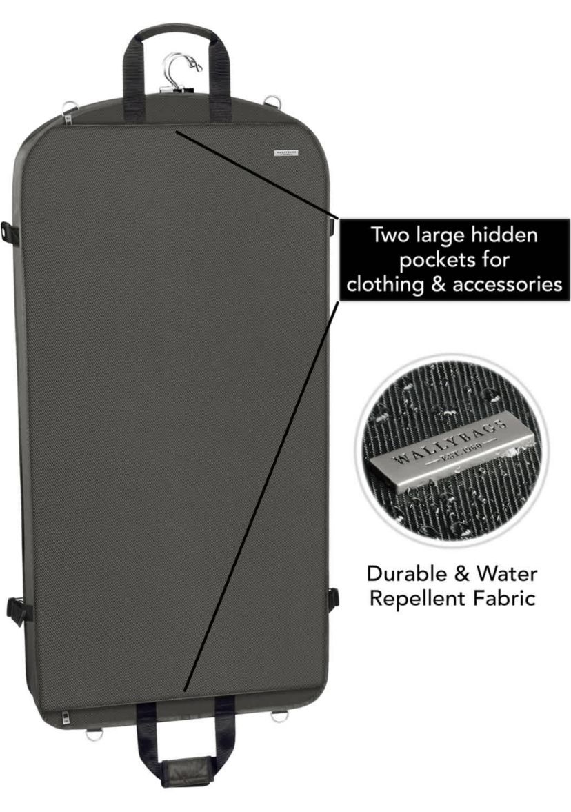 WallyBags 42" Premium Travel Garment Bag with Shoulder Strap