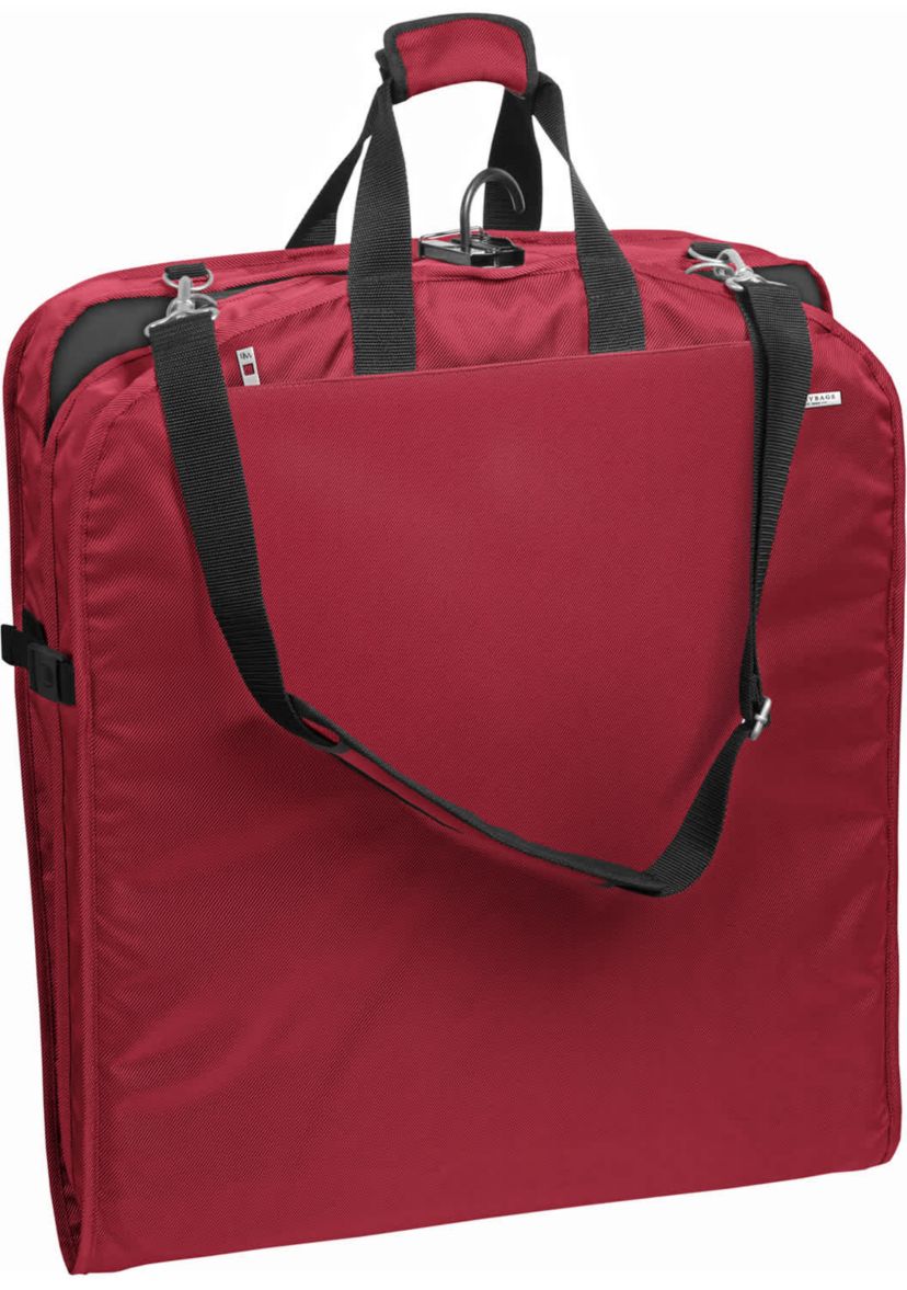 WallyBags 52" Premium Travel Garment Bag with shoulder strap and two large pockets