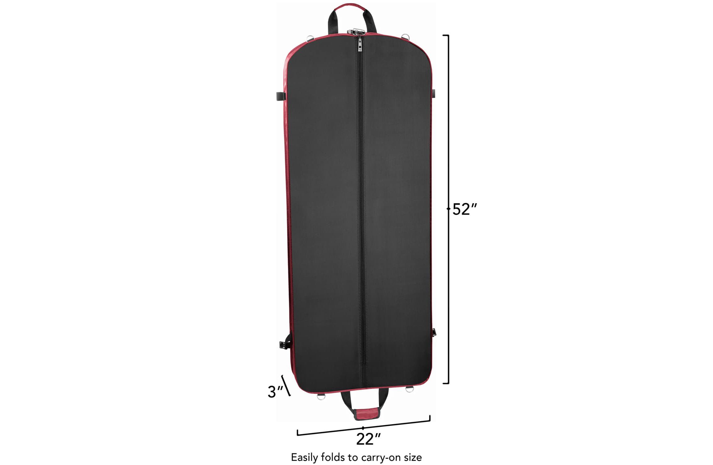 WallyBags 52" Premium Travel Garment Bag with shoulder strap and two large pockets