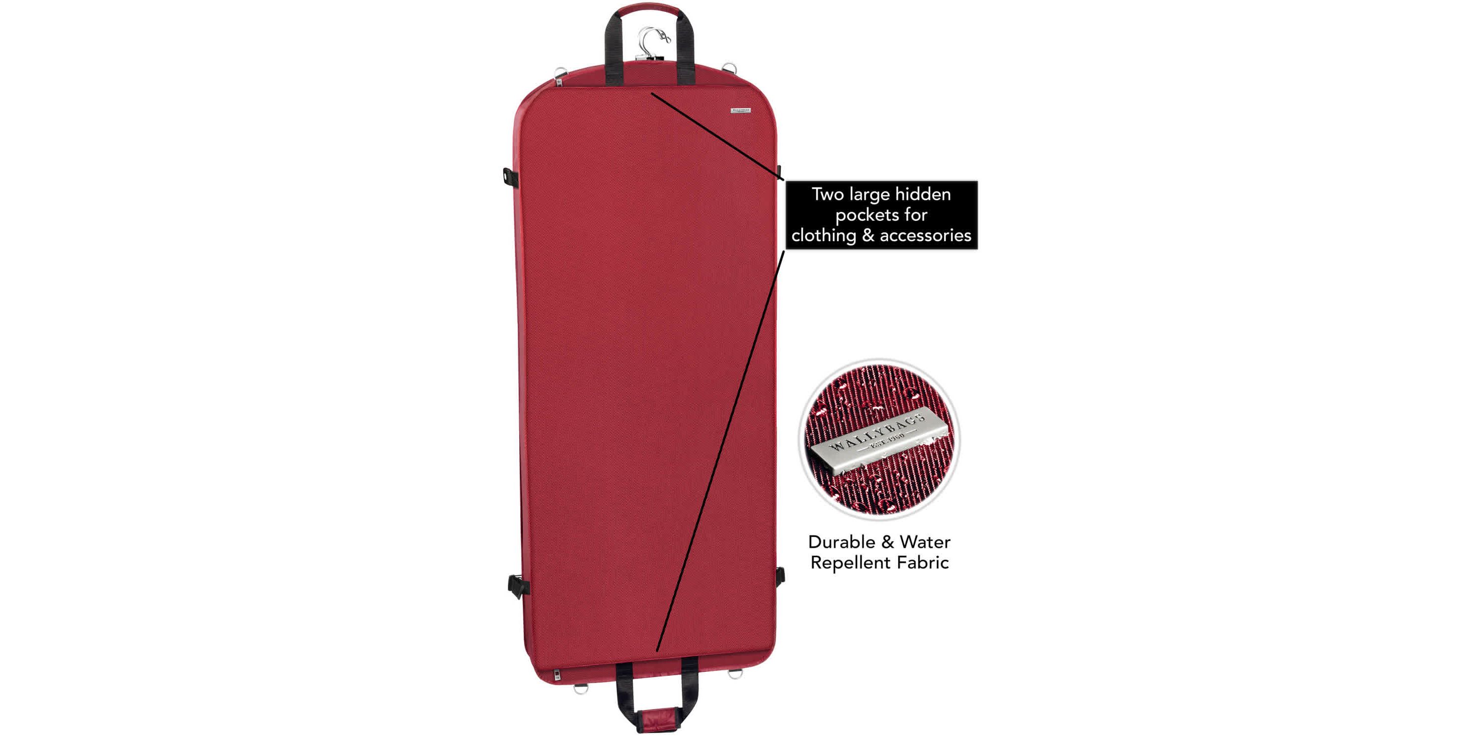 WallyBags 52" Premium Travel Garment Bag with shoulder strap and two large pockets