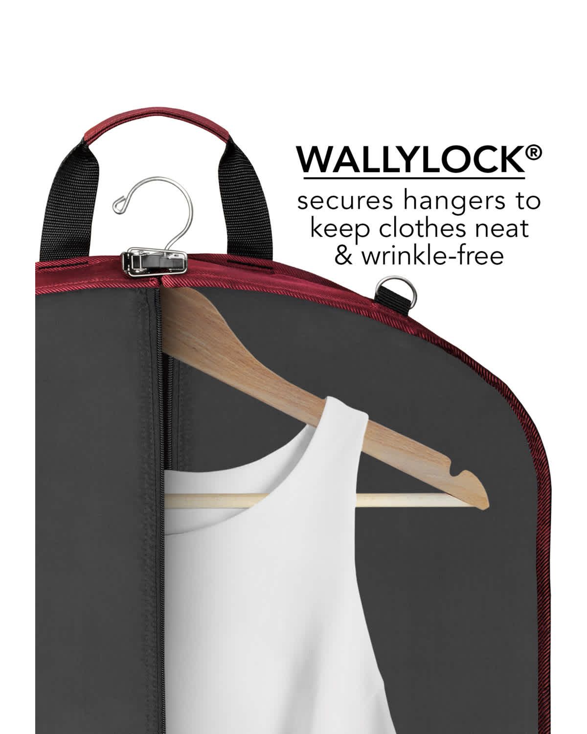 WallyBags 52" Premium Travel Garment Bag with shoulder strap and two large pockets