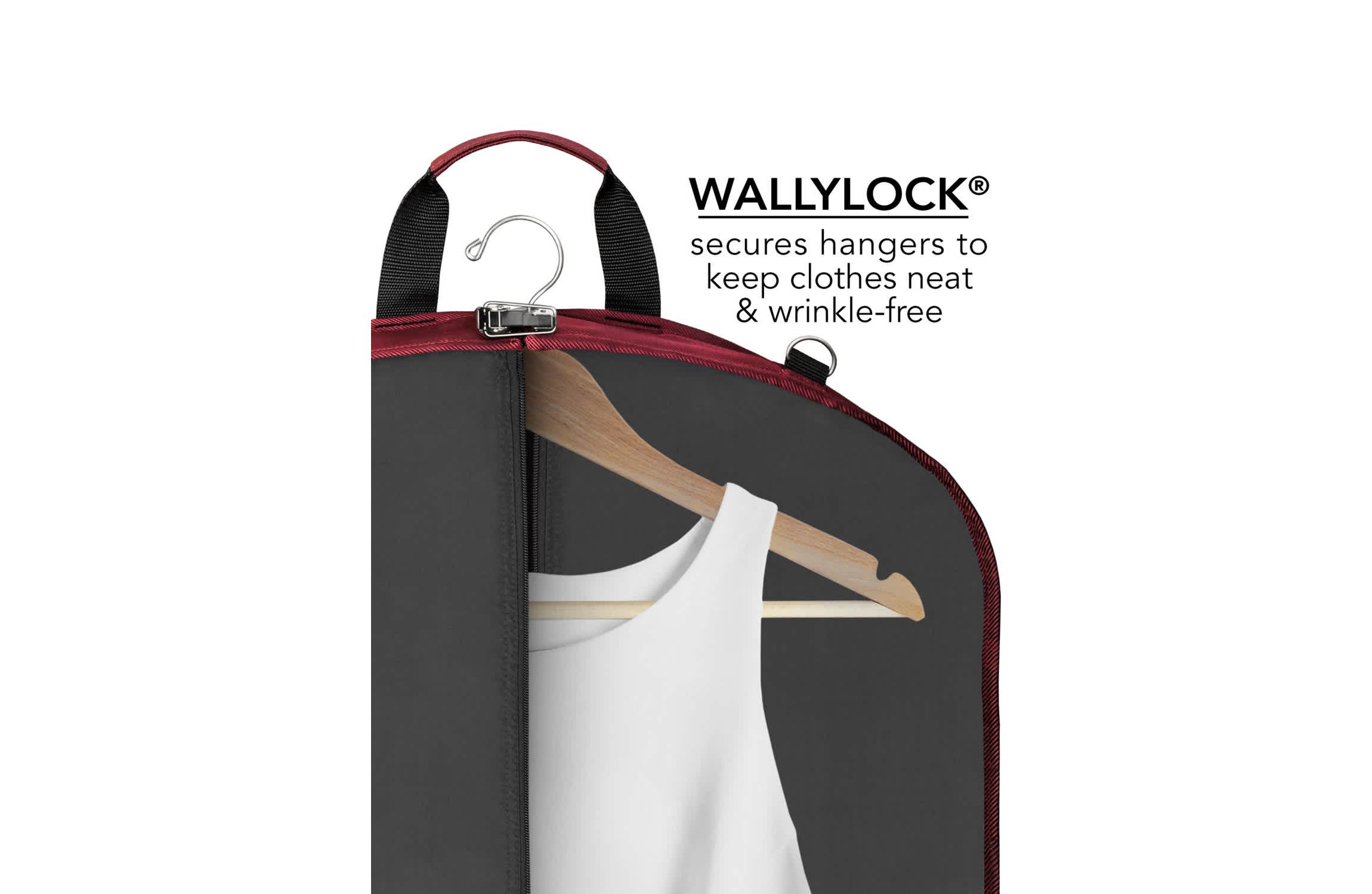 WallyBags 52" Premium Travel Garment Bag with shoulder strap and two large pockets