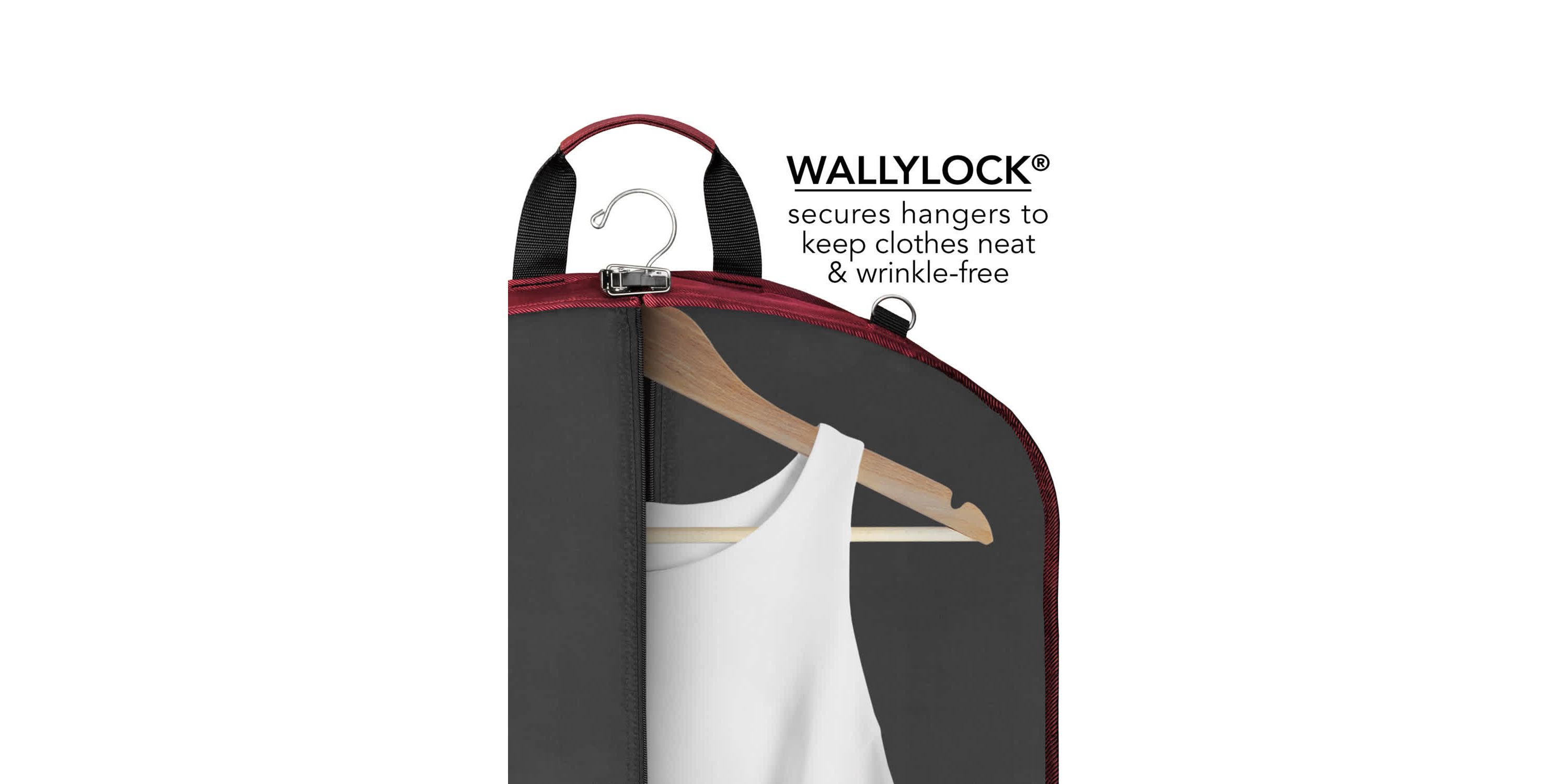 WallyBags 52" Premium Travel Garment Bag with shoulder strap and two large pockets