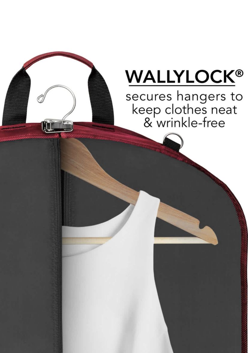 WallyBags 52" Premium Travel Garment Bag with shoulder strap and two large pockets