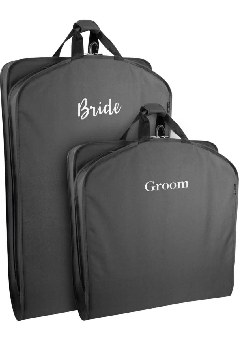 WallyBags Bride & Groom 60" Deluxe Travel Garment Bag and 40" Deluxe Travel Garment Bag